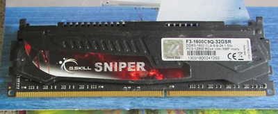 G.Skill SNIPER DDR3-1600 F3-1600C9Q-32GSR RAM 8GB 1.50v - Image 1 of 2