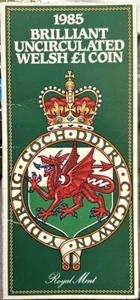 1985 Brilliant Uncirculated Welsh Wales One Pound £1 Coin ~ Royal Mint Pack - Picture 1 of 10
