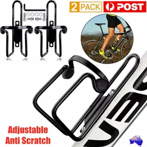 2x Aluminum Alloy Water Bottle Holder MTB Bike Bicycle Cycling Drink Rack Cage - Picture 1 of 12