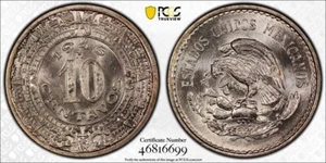 1946 M Mexico 10 Centavos PCGS MS65 - Picture 1 of 2