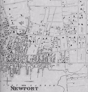 Cartes Newport RI 1870 avec noms entreprises et propriétaires - Photo 1 sur 4