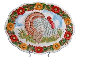 Turkey Plaque Lockwin 18" Decorative Wall Hanging Thanksgiving 3D Centerpiece - Picture 1 of 7