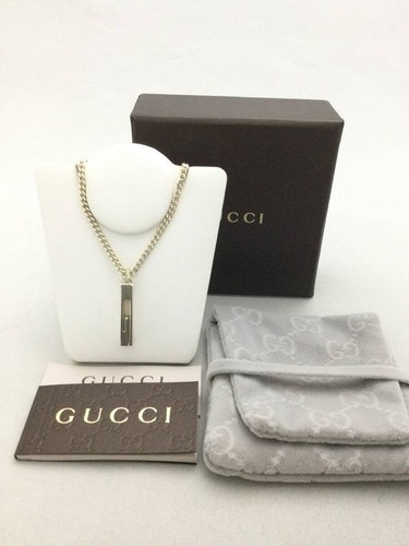 GUCCI Ritaglio Barra G Collana Accessorio Argento 925 [B647397]