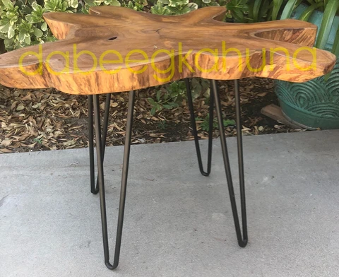 Teakwood from Indonesia - Table - Metal Legs - approx 21" H - approx 32" x 32" W Cover