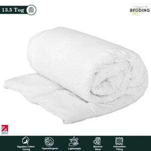 13.5 Tog Egyptian Cotton Quilt Duvet Hollowfibre Filled Winter Warm For Bedroom - Picture 1 of 10