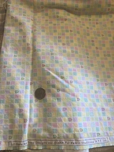 pastel Colored Blocks On Cotton Fabric - Picture 1 of 1