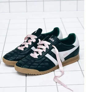 Gola x Anthopologie Stadium gesteppte Damen-Sneaker schwarz/pink/grün Größe 9,5 neu im Karton - Bild 1 von 14