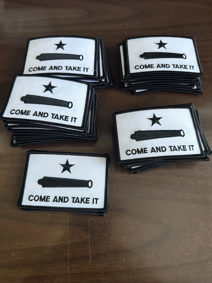 COME AND TAKE IT Flag Patch Texas Revolution Embroidered Sew On GONZALES CANNON - Image 1 of 4