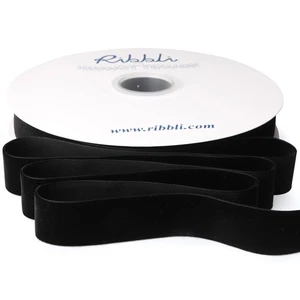 Black Velvet Ribbon 1 Inch Continuous 25 Yard Spool, Christmas Gift Wrap Decor - Picture 1 of 4