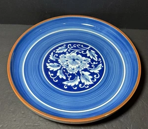 Vintage Japanische Arita Ware? Gozan Ofen blaue Blumen 12" Runde Servierplatte - Bild 1 von 6