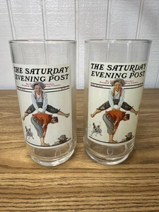 VTG Norman Rockwell The Saturday Evening Post Glasses Arby’s (2) - Picture 1 of 7