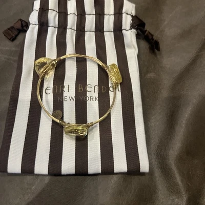 Brazalete Brazalete Henri Bendel Piedras Preciosas Dorado Nuevo En Bolsa Foto 1 de 4