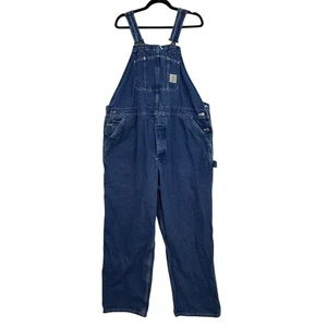 Salopette bavoir Carhartt homme 44x30 denim bretelles réglables poches utilitaires bleu - Photo 1/16