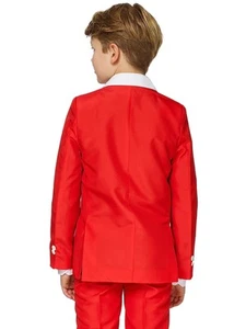 SUITMEISTER Boys Christmas Suit - Festive Santa Outfit Slim Fit - Red - White - Picture 1 of 7