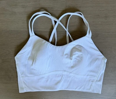 Lululemon Women's Like a Cloud Longline Bra Ribbed Size 8 B/C Cup Light Gray - Image 1 of 4