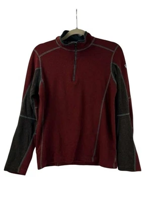 Kuhl Men's Small 1/4 Zip Kashmira Lightweight Sweater Burgundy/Gray - Изображение 1 из 4