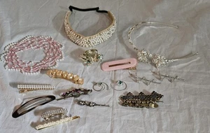 Hair Accessories Lot Vintage Barretts. Bobby Pins. Clips. Headbands 16 Pieces - Picture 1 of 8