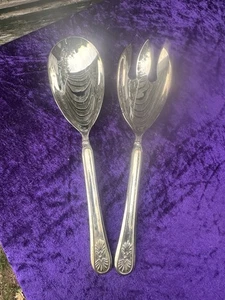Vintage Silver Plate Salad Fruit Servers  - Picture 1 of 7