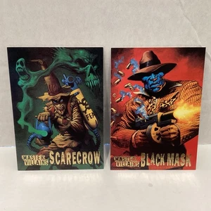 1995 Skybox Batman master series master villains 2 card lot Scarecrow, Blackmask - Picture 1 of 8