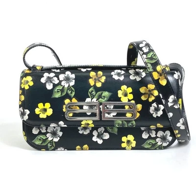 Bolso de Hombro BALENCIAGA 674693 GOSSIP Flor Chisme Cuero Negro Foto 1 de 4