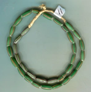 African Trade beads Vintage Antique Venetian glass old striped melon beads - Picture 1 of 2