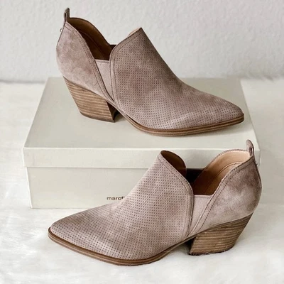 ✨New MARC FISHER Dalar Suede Chelsea Booties Taupe Size 9M $180 - Image 1 of 4