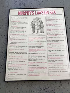 Murphy’s Laws On Sex Original 1981 Vintage 24 x 30.5 Poster ( Framed ) - Picture 1 of 1