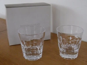 2 x New Jasper Conran 'ICE' Stuart Crystal Whisky Glass Tumblers - Picture 1 of 5