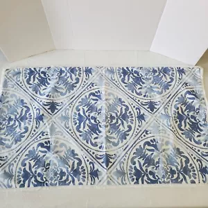 Laura Ashley MILA Medaillon 2er Set King Shams blau-weiß Aquarell 36x21 - Bild 1 von 7