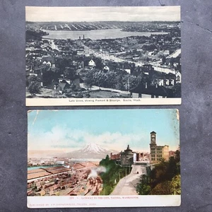 Postales antiguas de LAKE UNION SEATTLE Washington + Tacoma WA Gateway to the City - Imagen 1 de 8