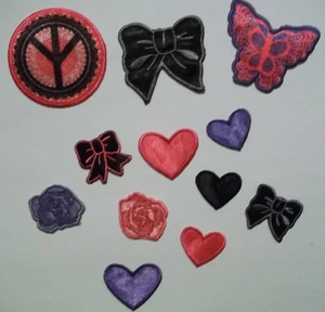 Love and Peace 12 Pcs Embroidered Iron-on Appliques Horizon NIP - Picture 1 of 2