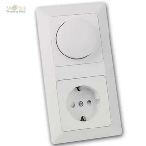 MILOS LED-Dimmer mit Steckdose Kombination weiß 230V~ mit UP Rahmen Unterputz - Bild 1 von 6