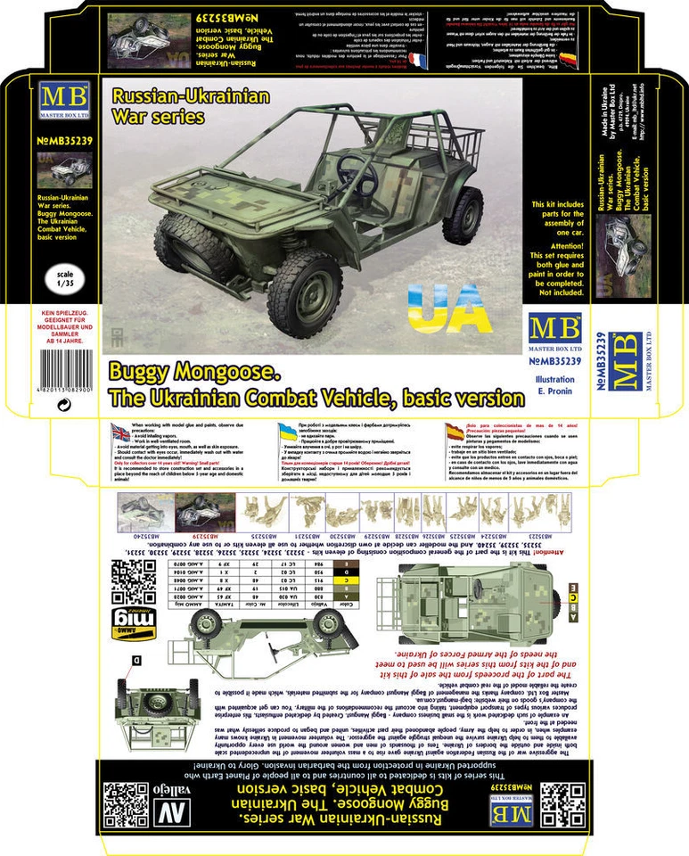 Master Box MB35239 - 1/35 Buggy Mongoose - Ucraino Combat Veicolo, Base Versetto - Immagine 1 di 1