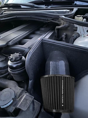 air intake for BMW E46 330 Full Kit, includes heat shield, BLACK V2 - Image 1 of 4