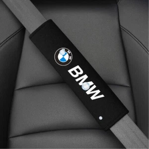 New For BMW 2pcs Car Seat Belt Cover Shoulder Cushion Pad Accessorie Black Red - Picture 1 of 11