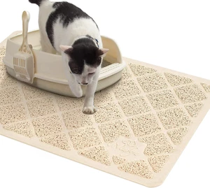 Premium Cat Litter Mat, Litter Box Mat with Non-slip and Waterproof Backing, Lit - Picture 1 of 8