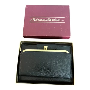 Princesa Gardner Cuero Negro Doble Pliegue Tarjeta de Crédito, Foto Cartera con Monedero - Imagen 1 de 12