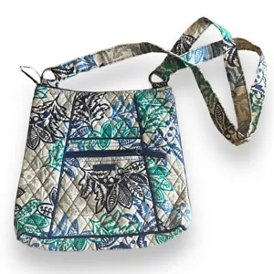 Vera Bradley Blue Santiago Hipster Umhängetasche gesteppt tropische Druck Geldbörse - Bild 1 von 8