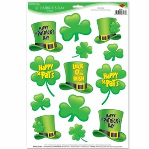 St Patrick's Day Window Clings 12" x 17" Sheet St Patrick's Day Decorations - Picture 1 of 1