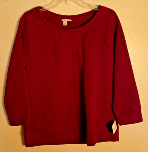NUOVO Nordstroms ALOGEN Merlot Wine trapuntato look felpa grande - Foto 1 di 5