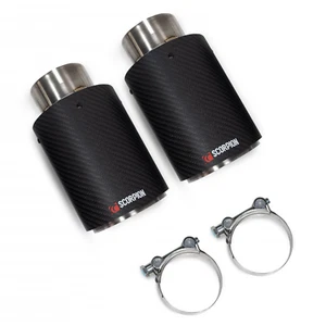 Scorpion Exhaust Tips Upgrade Kit Twin 100mm carbon fibre Ascari Black Tailpipes - Picture 1 of 7