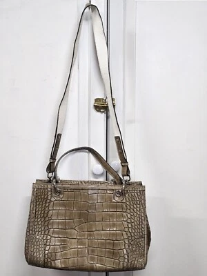 Bolso de mano de cuero italiano Reg $400 Claudia Firenze Croc Foto 1 de 2