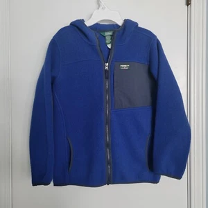 LL Bean Kids Retro Mountain Classic Fleece Hooded Jacket Size Large (14-16) Blue - Picture 1 of 6