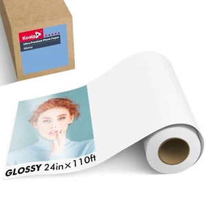 Koala Ultra Premium Glossy Photo Paper Roll 24 In X 110 Ft 72lb Inkjet Printers - Picture 1 of 13