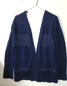CAT & JACK - GIRLS XLGE (14-16) DARK BLUE LACE DESIGN KNIT SWEATER -EUC - Picture 1 of 2
