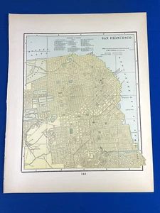 1898 Colored SAN FRANCISCO Map ~ Presidio, Golden Gate Park ~ Tacoma, WA Reverse - Picture 1 of 22