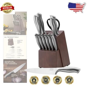 Complete 13-Piece Stainless Steel Kitchen Cutlery Set with Eco-Friendly Storage - Picture 1 of 8