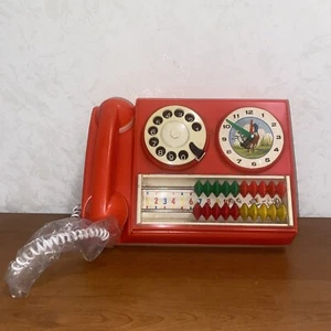 VINTAGE TOY TELEPHONE CLOCK OLD TIME Made In Hong Kong Nuovo No Box - Foto 1 di 7