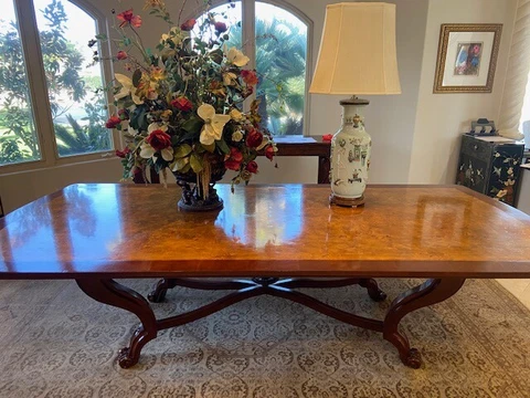 Emanuel Morez, Palladio with Burl Dining Table, Rectangular Top with Serpentine Cover