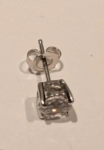 Macy's 1 cttw edle Saphir Ohrstecker 14K Weißgold neu in Box mit Etikett - Bild 1 von 13